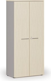 Kancelárska skriňa s dverami PRIMO GRAY, 800 x 420 x 1781 mm, sivá/breza