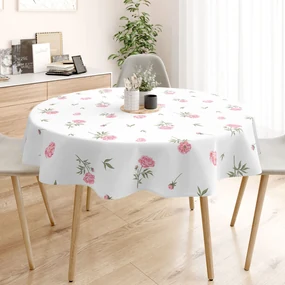 Goldea okrúhly obrus 100% bavlnené plátno - pivonky Ø 140 cm