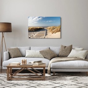 Obraz - Piesočná pláž na ostrove Langeoog, Nemecko (90x60 cm)