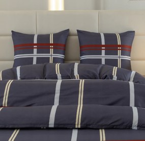 Obliečky z mikrovlákna TARTAN tmavomodré Rozmer obliečky: 2 ks 70 x 80 cm | 160 x 200 cm