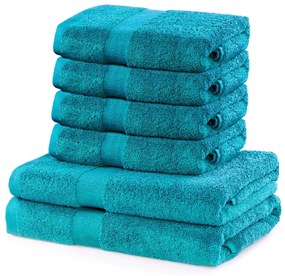 Súprava 2 osušiek a 4 uterákov DecoKing Ginna modrá