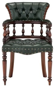 furniture-nabytek.cz - Masívne kancelárske kreslo Cambridge III z mahagónu, lakované, zelené