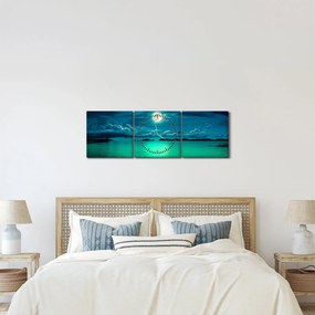 Obraz - Spln nad hladinou (s hodinami) (90x30 cm)