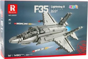 LEAN Toys Konštrukčné bloky stíhacie lietadlo F-35 Lightning II sivé 1490 ks