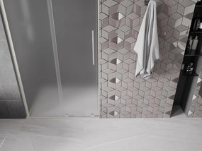 Mexen Velar L, posuvné sprchové dvere do otvoru 90 cm, 8mm sklo námraza, brúsená oceľ, 871-090-003-31-97
