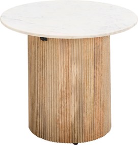 XXXLutz KONFERENČNÝ STOLÍK, prírodná farba, biela, drevo, kameň, 60/60/45 cm Livetastic - Stolíky do obývačky - 002641002101