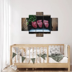 Obraz mäsa na tanieri (150x105 cm)