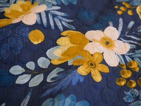 Prehoz na posteľ FLOWERISH HEXAGON, tmavomodrý Rozmer: 170 x 210 cm