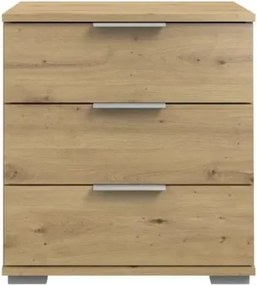 Nočný stolík Easy Plus, 3 zásuvky, dub artisan%
