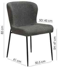 Tmavosivá jedálenská stolička DAN-FORM Denmark Glam