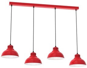 Luster na lanku SVEN 4xE27/15W/230V červená