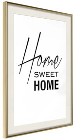 Artgeist Plagát - Black and White: Home Sweet Home [Poster] Veľkosť: 40x60, Verzia: Zlatý rám