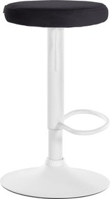 Barová stolička Ponte - zamat, biely rám - Čierna
