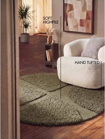 Kaki ručne tkaný okrúhly koberec ø 160 cm Lambeth Jasper – Ted Baker