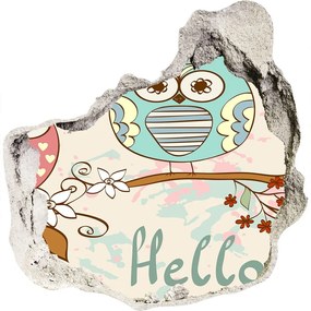 Fototapeta diera na stenu Sovy WallHole-75x75-piask-84150374