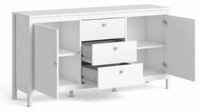 Tvilum Biely príborník SALOMO s 3 zásuvkami