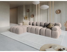 Svetlohnedá zamatová modulárna rohová pohovka (ľavý roh) Bellis – Micadoni