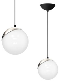 EUlight Závesné svietidlo Sfera, 1x biele sklenené tienidlo, b/ch