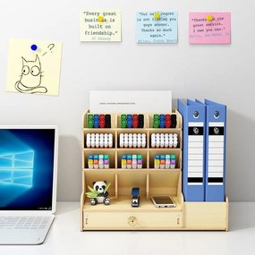 DIY organizér na písacie potreby so zásuvkou svetlé drevo 150 Svetlé drevo