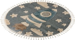 Obsession, Detský kusový koberec My Fano 391 Spac kruh, 133x133 (priemer) kruh, modrá, detská izba