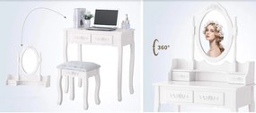 ShopJK TOALETNÝ STOLÍK   DARČEK TL01 BIELA