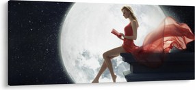 Obraz - Žena za svitu mesiaca (120x50 cm)