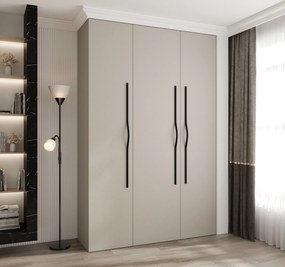 Šatníková skriňa 160 cm Carmela 50-2 (kašmír + čierna). Akcia -20%. Vlastná spoľahlivá doprava až k Vám domov. 1126747