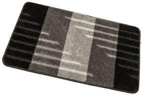 Kúpeľňový koberček VIC sivý / čierny, pruhy
