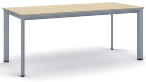 Kancelársky stôl PRIMO INVITATION, sivostrieborná podnož 1800 x 800 mm, dub prírodný
