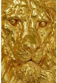 Lion Head nástenná dekorácia zlatá 90x100cm