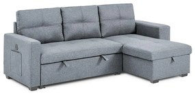 Univerzálna rohová rozkladacia sedacia súprava Catini PORTIVA s úložným priestorom a USB sivá