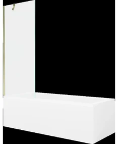 Mexen Cubik obdĺžniková vaňa 150 x 70 cm s obkladom a 1-krídlovou sprchovou zástenou 70 cm, Transparentné, Zlatá - 550315070X950