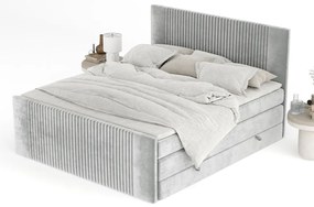 Svetlosivá boxspring posteľ s úložným priestorom 140x200 cm Bergamo – Maison de Rêve