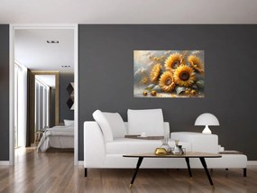 Obraz - Maľba slnečníc (90x60 cm)