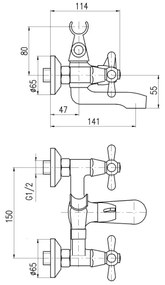 RAV Slezák MK154.5 - Vaňová batéria MORAVA lesklý chróm
