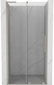 Mexen Velar L, posuvné sprchové dvere do otvoru 120 cm, 8mm číre sklo, brúsená oceľ, 871-120-003-01-97