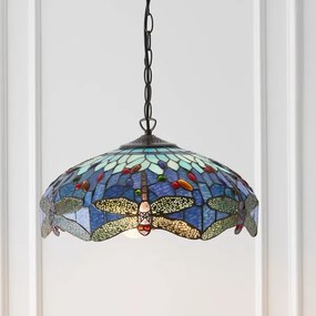 Endon 64080 - Luster na reťazi Tiffany DRAGONFLY 3xE27/60W/230V priemer 41 cm