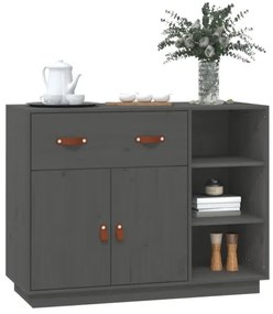 vidaXL Komoda sivá 98,5x40x75 cm borovicový masív-