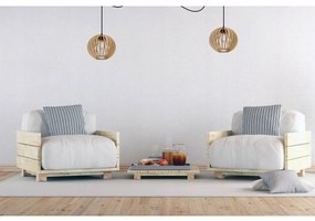 Závesné svietidlo Timber Spider 2, 2x drevené tienidlo