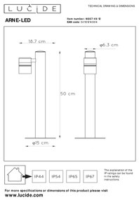 Lucide 14867/49/12 - LED Vonkajšia lampa ARNE-LED 1xGU10/5W/230V matný chróm