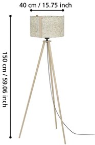 Eglo 390326 - Stojacia lampa HONTONGAS 1xE27/25W/230V béžová