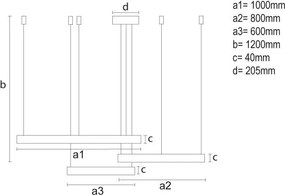 LED Stmievateľný luster na lanku LED/170W/230V 3000-6500K + diaľkové ovládanie
