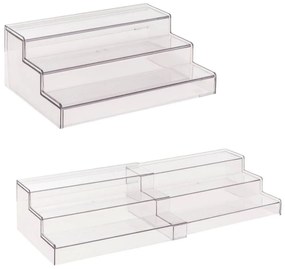JJA Prídavná rozťahovacia polička, organizér na korenie, 3 schodíky, 31 - 58 x 23 x 12 cm
