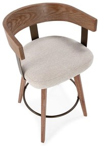 Krémovobiele/v prírodnej farbe čalúnené barové stoličky v súprave s podrúčkami 2 ks Ilia – MOME