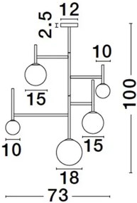 Dizajnové stropné svietidlo Licato 73 čierne