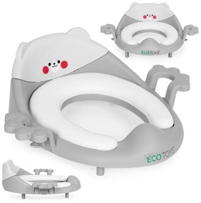 Detský WC sedák, macko, sivý, ECOTOYS