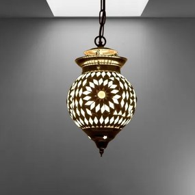 Orient závesné svietidlo tvar Globe mozaika vzor B & W Ø15