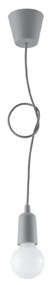 Závesné svietidlo Diego 1, sivé telo svietidla