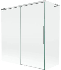 Mexen Rox, L posuvná 2-krídlová vaňová zástena 150 + 70 x 150 cm, 8mm číre sklo, chrómový profil, 8C9L-150-070-01-00