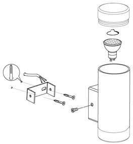 Eglo 92736 - Vonkajšie nástenné svietidlo RIGA-LED GU10/2,5W/230V